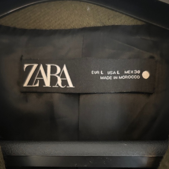 Zara Woman’s Olive Double-Breasted Coat with Gold Buttons - Picture 2 of 9